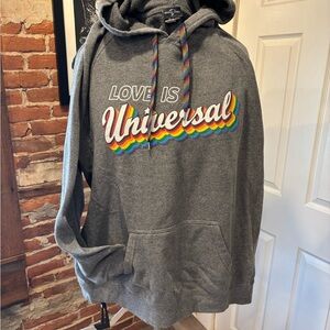 Universal Studios Gray Hoodie with Rainbow Accents